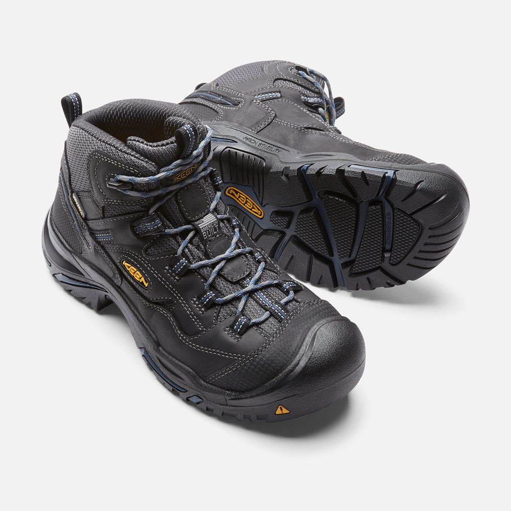 Keen Laarzen Heren Zwart - Braddock Waterproof Mid (Soft Toe) - 23946-PYGJ